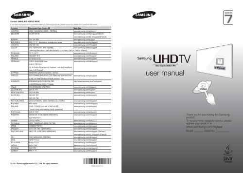 Samsung TV 65&quot; UHD 4K Curvo Smart HU7200 Serie 7 - Quick Guide_12 MB, pdf, ENGLISH, GERMAN, ITALIAN