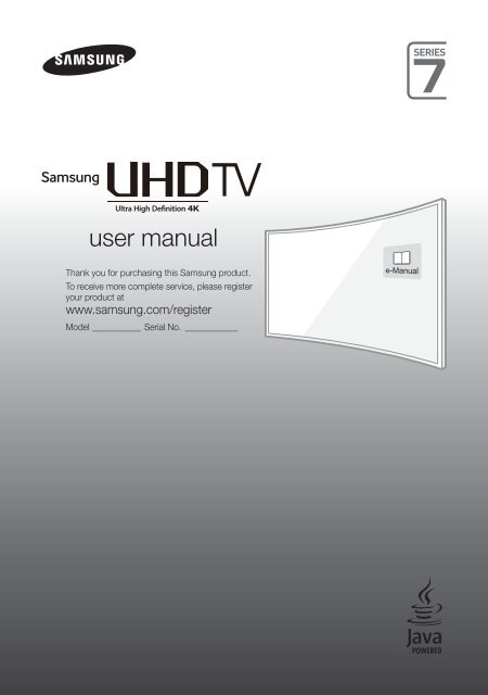 Samsung TV 55&quot; UHD 4K Curvo Smart JU7500 Serie 7 - Quick Guide_11.55 MB, pdf, ENGLISH, GERMAN, ITALIAN
