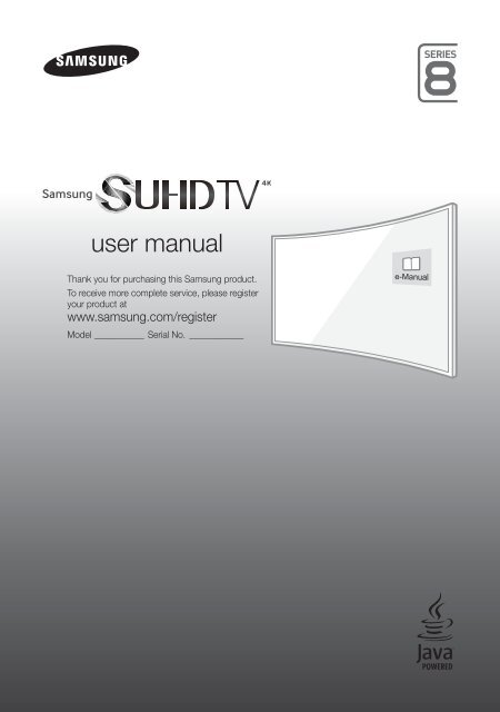 Samsung TV 55" SUHD 4K Curvo Smart JS8500 Serie 8 - Quick Guide_11.65 MB, pdf, ENGLISH, GERMAN, ITALIAN