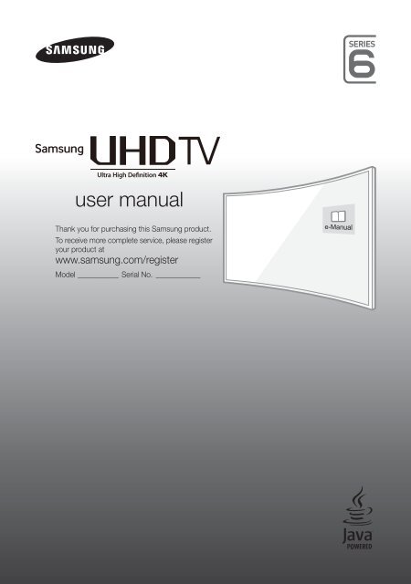 Samsung TV 55&quot; UHD 4K Curvo Smart JU6510 Serie 6 - Quick Guide_11.13 MB, pdf, ENGLISH, GERMAN, ITALIAN