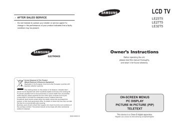 Samsung LE23T51B - User Manual_10.06 MB, pdf, ENGLISH