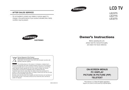 Samsung LE27T51B - User Manual_10.06 MB, pdf, ENGLISH