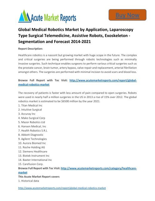medical robotics industry