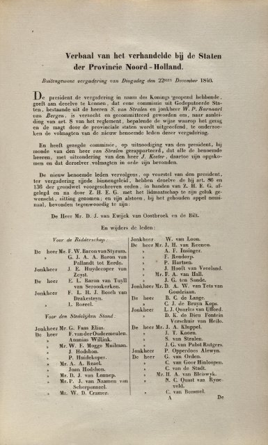 De eerste vergadering van Provinciale Staten van Noord-Holland