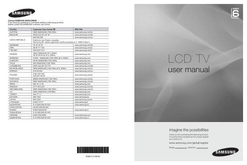Samsung LE19A656A1D - User Manual_84.58 MB, pdf, ENGLISH, DUTCH, FRENCH, GERMAN, ITALIAN, PORTUGUESE, SLOVENIAN, SPANISH