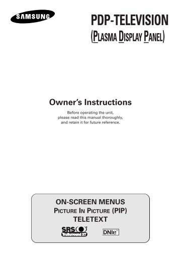 Samsung PS-42D4S - User Manual_3.88 MB, pdf, ENGLISH