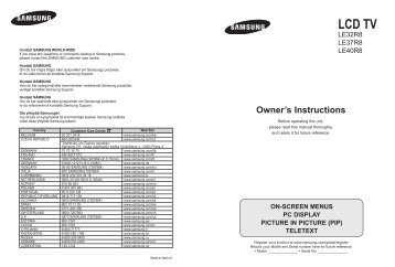 Samsung LE32R87BD - User Manual_46.82 MB, pdf, ENGLISH, DANISH, FINNISH, NORWEGIAN, SWEDISH