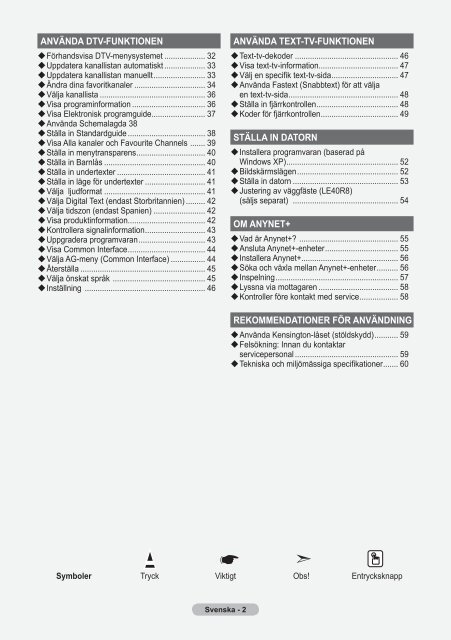 Samsung LE32R87BD - User Manual_46.82 MB, pdf, ENGLISH, DANISH, FINNISH, NORWEGIAN, SWEDISH