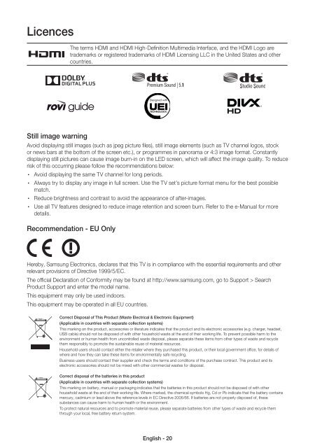 Samsung TV 55&quot; Full HD Curvo Smart H6800 Serie 6 - Quick Guide_10.38 MB, pdf, ENGLISH, GERMAN, ITALIAN