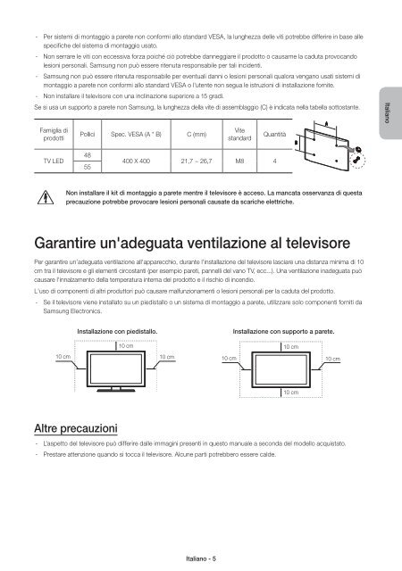 Samsung TV 55&quot; Full HD Curvo Smart H6800 Serie 6 - Quick Guide_10.38 MB, pdf, ENGLISH, GERMAN, ITALIAN