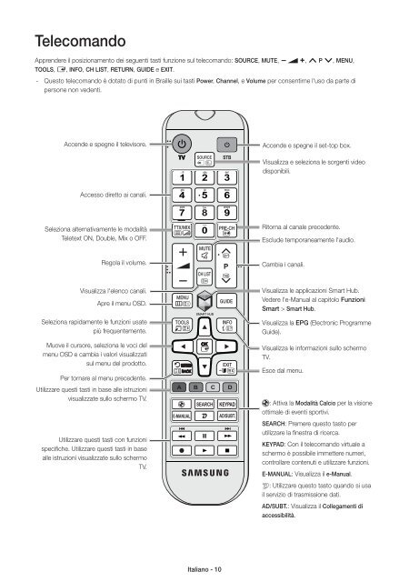 Samsung TV 55&quot; Full HD Curvo Smart H6800 Serie 6 - Quick Guide_10.38 MB, pdf, ENGLISH, GERMAN, ITALIAN