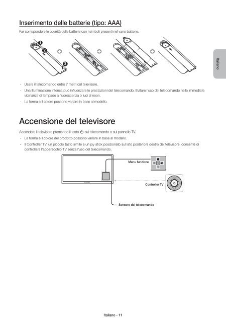 Samsung TV 55&quot; Full HD Curvo Smart H6800 Serie 6 - Quick Guide_10.38 MB, pdf, ENGLISH, GERMAN, ITALIAN