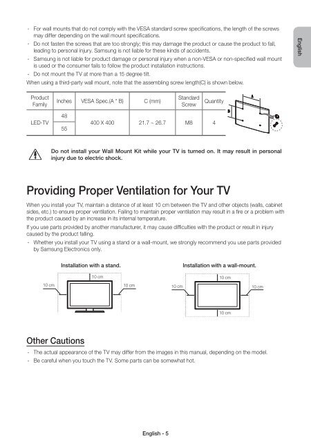 Samsung TV 55&quot; Full HD Curvo Smart H6800 Serie 6 - Quick Guide_10.38 MB, pdf, ENGLISH, GERMAN, ITALIAN