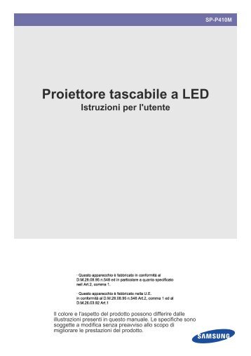 Samsung SP-P410M - User Manual_1.55 MB, pdf, ITALIAN