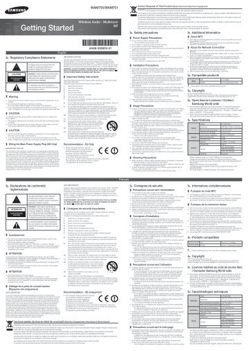 Samsung Wireless Audio-Multiroom WAM750 - Quick Guide_0.01MB, pdf, ENGLISH, DUTCH, FRENCH, GERMAN