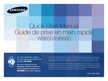 Samsung WB650 - Quick Guide_4.54 MB, pdf, ENGLISH, FRENCH, SPANISH