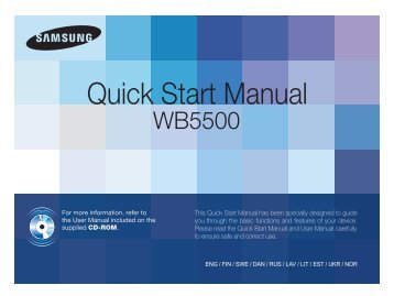 Samsung WB5500 - Quick Guide_11.04 MB, pdf, ENGLISH, DANISH, ESTONIAN, FINNISH, LATVIAN, LITHUANIAN, NORWEGIAN, RUSSIAN, SWEDISH, UKRAINIAN