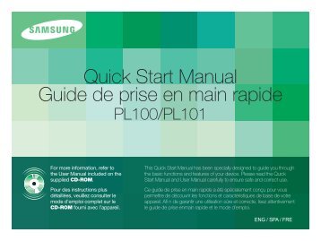 Samsung PL100 - Quick Guide_3.74 MB, pdf, ENGLISH, FRENCH, SPANISH