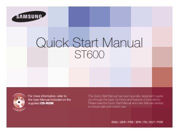 Samsung ST600 - Quick Guide_11.08 MB, pdf, ENGLISH, DUTCH, FRENCH, GERMAN, ITALIAN, PORTUGUESE, SPANISH