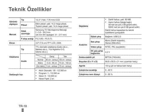 Samsung PL90 - Quick Guide_3.33 MB, pdf, ENGLISH, TURKISH
