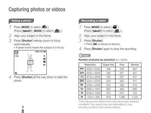 Samsung PL90 - Quick Guide_2.45 MB, pdf, ENGLISH, SPANISH