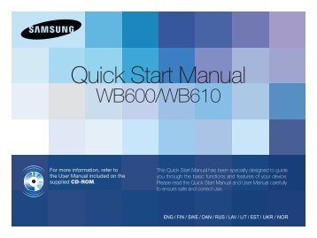 Samsung WB600 - Quick Guide_11.84 MB, pdf, ENGLISH, DANISH, ESTONIAN, FINNISH, LATVIAN, LITHUANIAN, NORWEGIAN, RUSSIAN, SWEDISH, UKRAINIAN