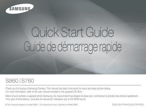 Samsung S860 - Quick Guide_7.29 MB, pdf, ENGLISH, FRENCH, SPANISH
