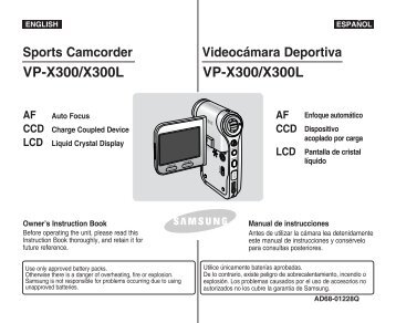 Samsung VP-X300L - User Manual_18.28 MB, pdf, ENGLISH, SPANISH