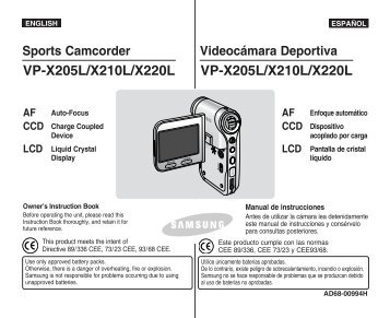 Samsung VP-X210L - User Manual_10.39 MB, pdf, ENGLISH, SPANISH