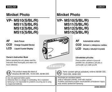 Samsung VP-MM12BL - User Manual_9.33 MB, pdf, ENGLISH, CZECH