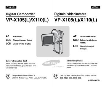 Samsung VP-X110L - User Manual_4.52 MB, pdf, ENGLISH, CZECH