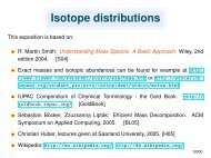 Isotope distributions