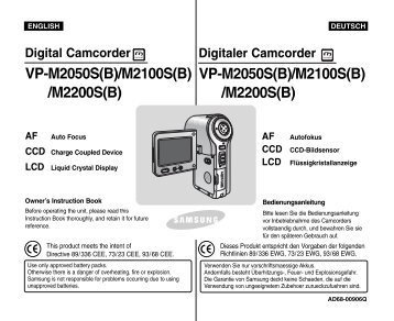 Samsung VP-M2100B - User Manual_6.49 MB, pdf, ENGLISH, GERMAN