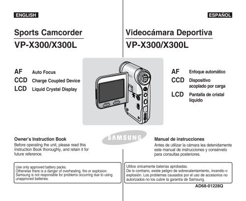 Samsung VP-X300 - User Manual_18.28 MB, pdf, ENGLISH, SPANISH