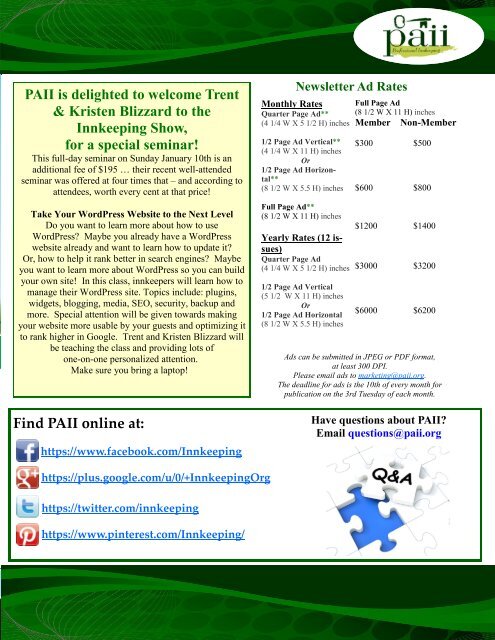 PAII newsletter November 2015