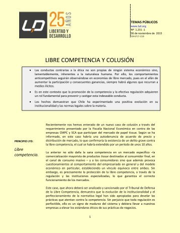 LIBRE COMPETENCIA Y COLUSIÓN