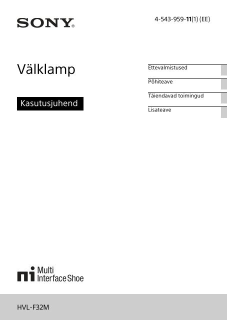 Sony HVL-F32M - HVL-F32M Istruzioni per l'uso Estone