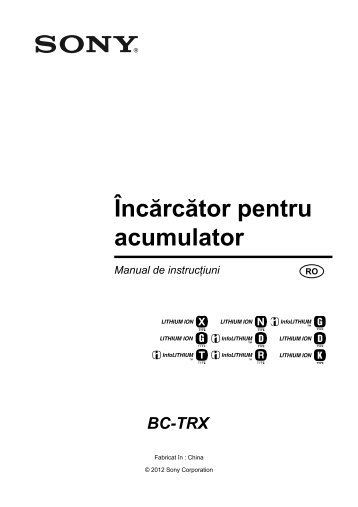 Sony BC-TRX - BC-TRX Istruzioni per l'uso Rumeno