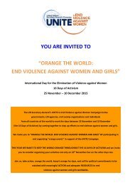 YOU ARE INVITED TO “ORANGE THE WORLD END VIOLENCE AGAINST WOMEN AND GIRLS”