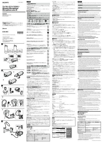 Sony ECM-AW3 - ECM-AW3 Istruzioni per l'uso Inglese