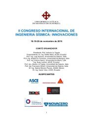 II CONGRESO INTERNACIONAL DE INGENIERIA SÍSMICA INNOVACIONES