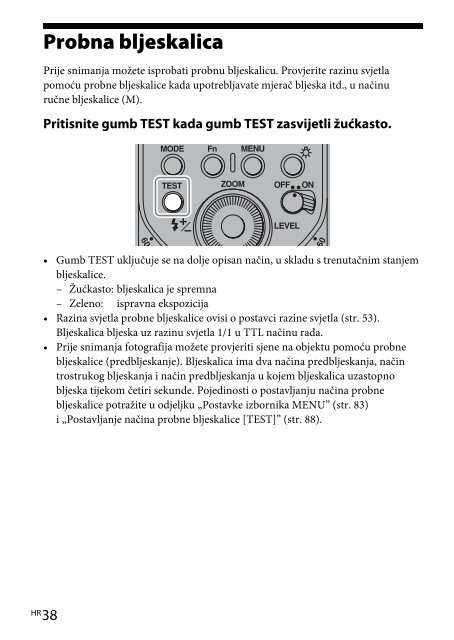 Sony HVL-F60M - HVL-F60M Istruzioni per l'uso Croato