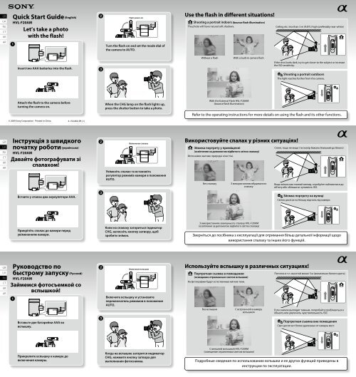 Sony HVL-F20AM - HVL-F20AM Guida di configurazione rapid Ucraino