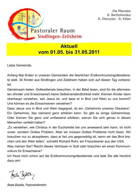 Aktuell vom 01.05. bis 31.05.2011 - Zeilsheim