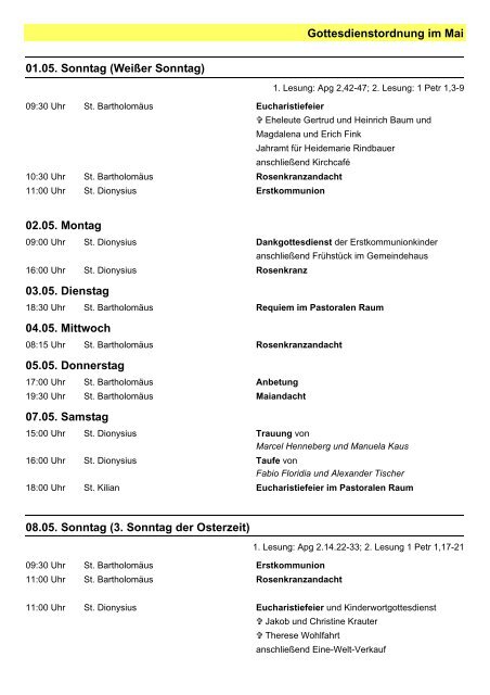 Aktuell vom 01.05. bis 31.05.2011 - Zeilsheim