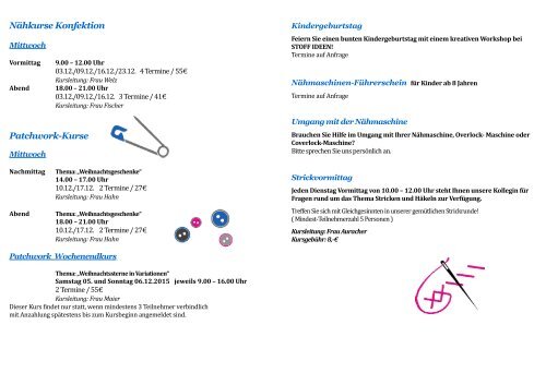 Kursprogramm Layout