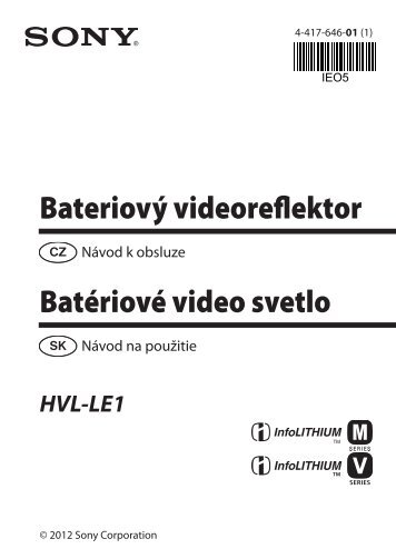 Sony HVL-LE1 - HVL-LE1 Istruzioni per l'uso Ceco