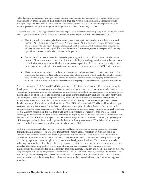 INDONESIAN AND MALAYSIAN SUPPORT FOR THE ISLAMIC STATE (FINAL REPORT)