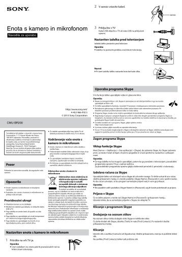 Sony CMU-BR200 - CMU-BR200 Istruzioni per l'uso Sloveno