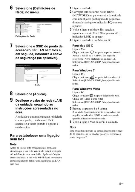 Sony RDP-XA900iP - RDP-XA900IP Istruzioni per l'uso Portoghese